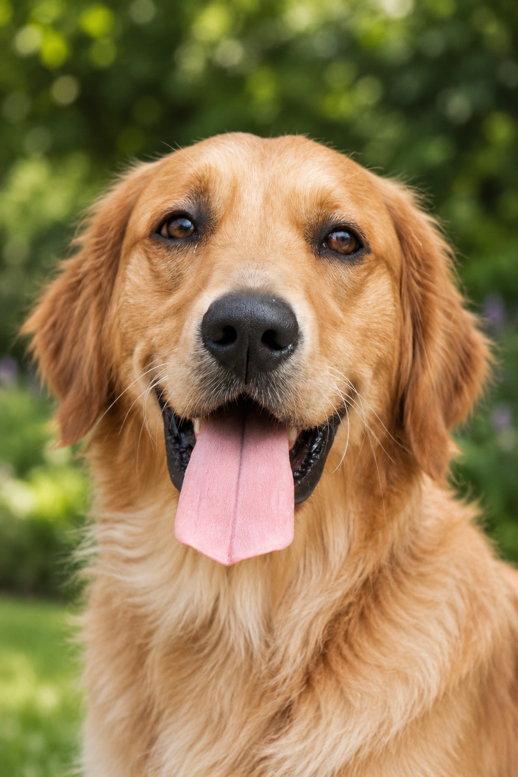 Portrait of Winston the pet golden retriever