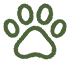 Icon green lineart of dog paw